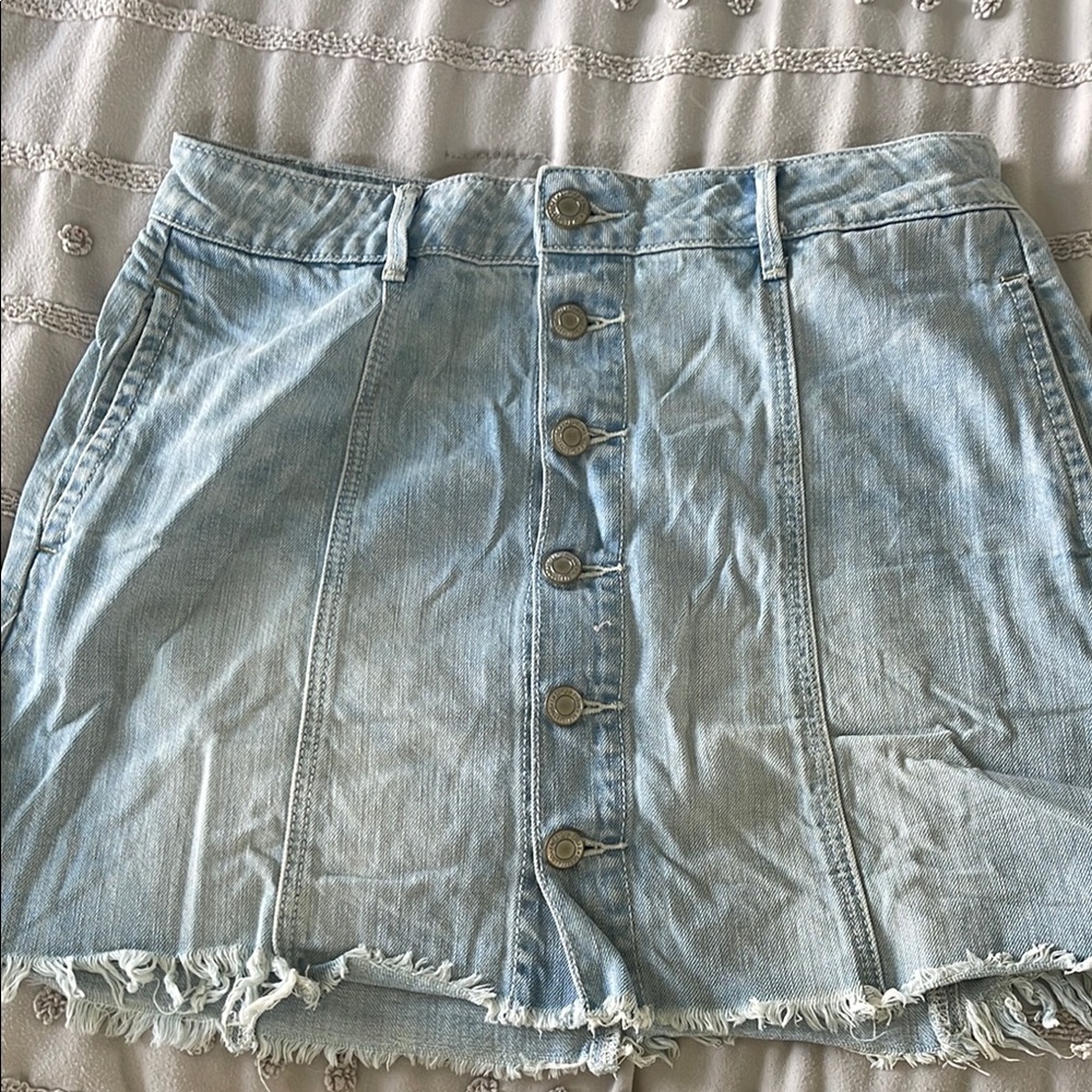 American Eagle Denim Button-Front Skirt